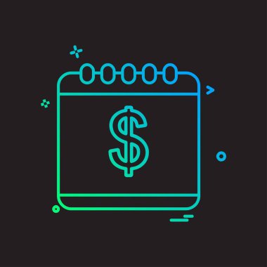 Dolar simgesi tasarım, renkli vektör çizim