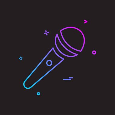 Mikrofon simgesi tasarım, renkli vektör çizim