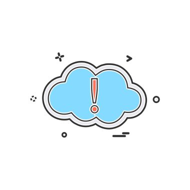 Bulut simgesi tasarım, renkli vektör çizim