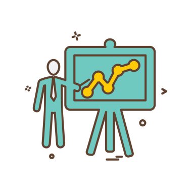 İş grafiği düz simge vektör çizim 