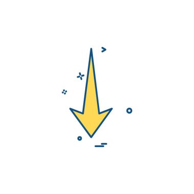 Aşağı ok simgesi tasarım vektörü