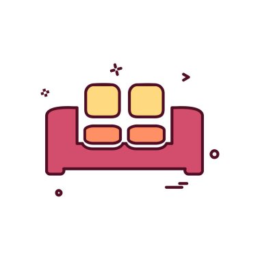 Ev mobilyası ikon tasarım vektörü