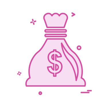 Dolar simgesi tasarım, renkli vektör çizim