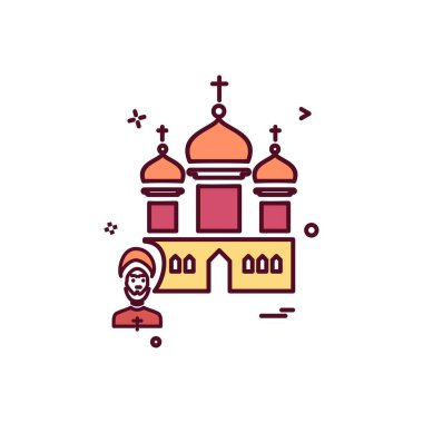 Tapınak simge tasarlamak vektör