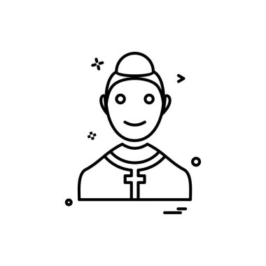 Hıristiyan kilise babası papaz ikon vektör tasarımı