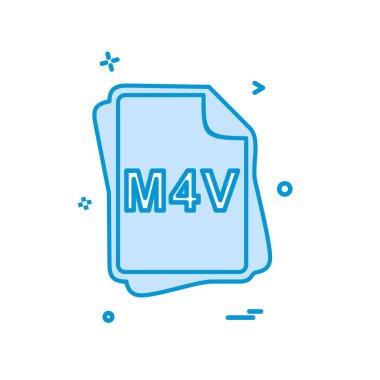 M4V dosya tipi simge tasarım vektörü