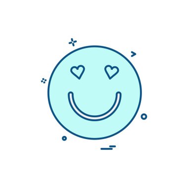 Emoji simgesi tasarım, renkli vektör çizim