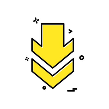 Aşağı ok simgesi tasarım vektörü