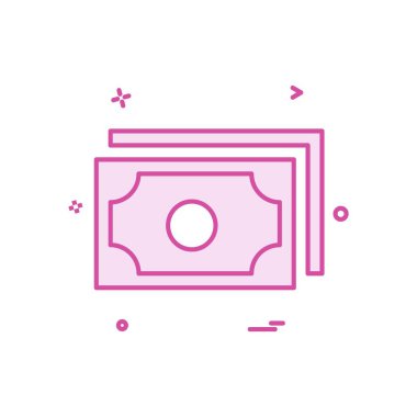 Para simgesi tasarım, renkli vektör çizim 