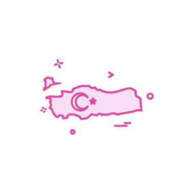 Türkiye'de harita simge tasarlamak vektör 