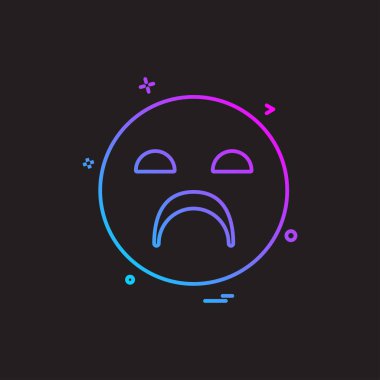 Emoji simgesi tasarım, renkli vektör çizim