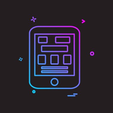 Tablet simgesi tasarım, renkli vektör çizim