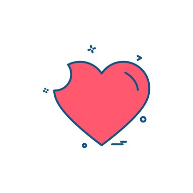 Kalp simgesi tasarım, Sevgililer günü için vektör çizim