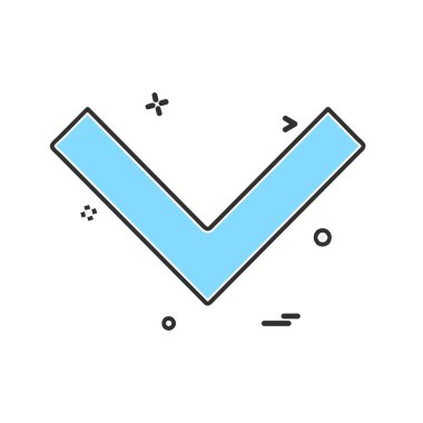 Aşağı ok simgesi tasarım vektörü