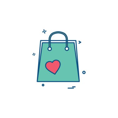 Alışveriş çantası simgesi tasarım vektörü