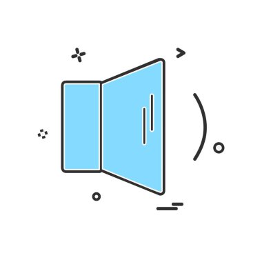 Hoparlör simgesi tasarım, renkli vektör çizim 