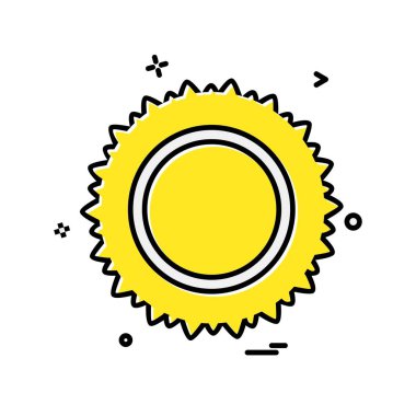 Güneş simgesi tasarım, renkli vektör çizim