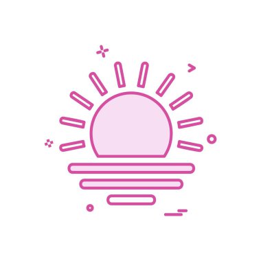 Güneş simgesi tasarım, renkli vektör çizim