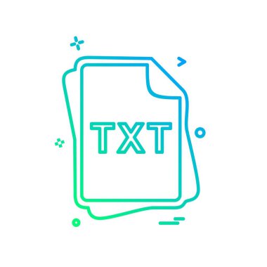 TXT dosya tipi simge tasarım vektörü