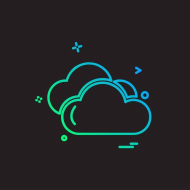 Siyah arka plan üzerinde renkli weather simge vektör