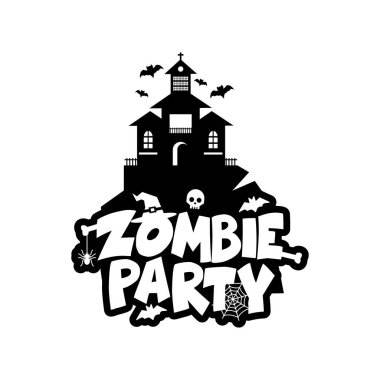 Zombi parti tipografi tasarlamak vektör 