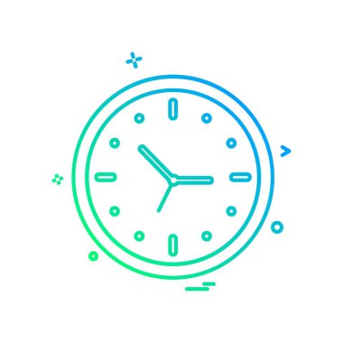 saat düz ikon vektör illüstrasyonu 