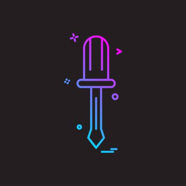 Tornavida simgesi tasarım, renkli vektör çizim