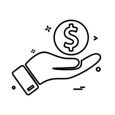 Dolar simgesi tasarım, renkli vektör çizim