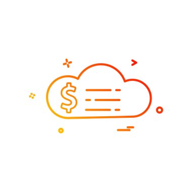 bulut dolar para simge vektör tasarımı