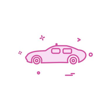 Araba yassı ikon vektör çizimi 