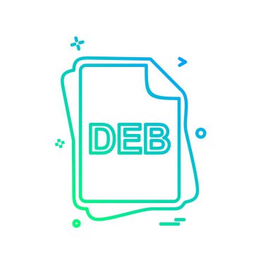 Deb dosya türü simge tasarlamak vektör