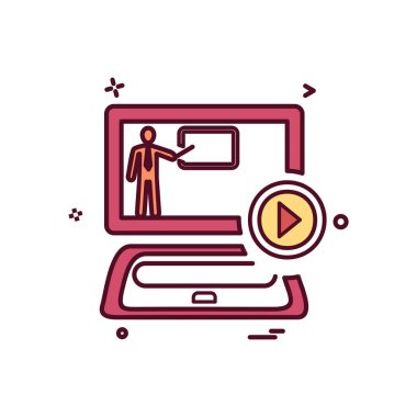 Dizüstü simge tasarlamak vektör 