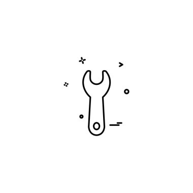 İngiliz anahtarı simgesi tasarım, renkli vektör çizim