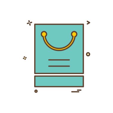 Alışveriş çantası simgesi tasarım vektörü