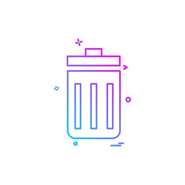 Çöp kutusu simge tasarlamak vektör