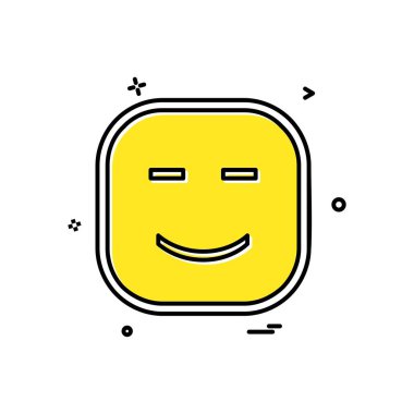 Mutlu emoji simgesi tasarım, renkli vektör çizim