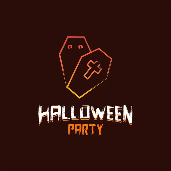 Halloween Party Design Dark Brown Background Vector — Stock Vector