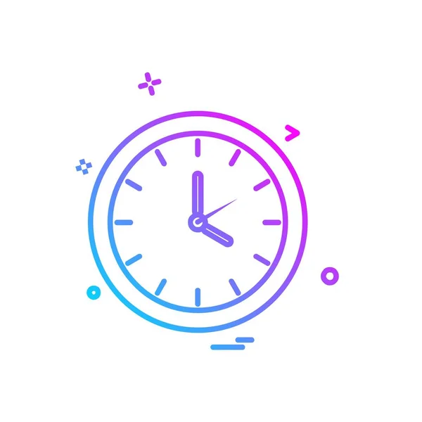 Reloj Icono Plano Vector Ilustración — Archivo Imágenes Vectoriales