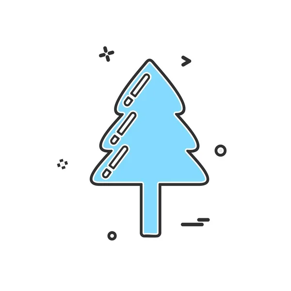 Árbol Navidad Icono Diseño Vector — Vector de stock