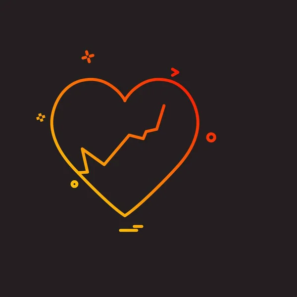 Herz Icon Design Vektorillustration Für Den Valentinstag — Stockvektor