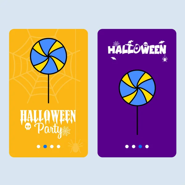 Happy Halloween Invitation Design Candy Vector — Stock Vector