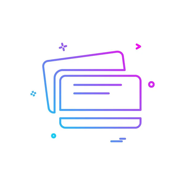 Credit Card Icon Design Colorful Vector Illustration — 图库矢量图片