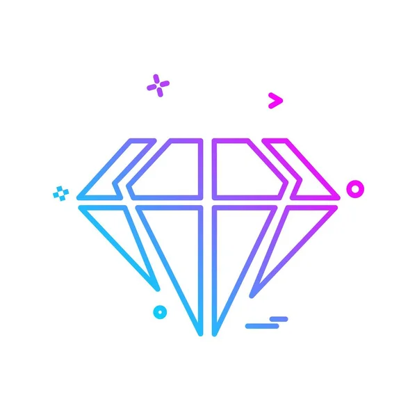 Diamant Pictogram Ontwerp Vector — Stockvector