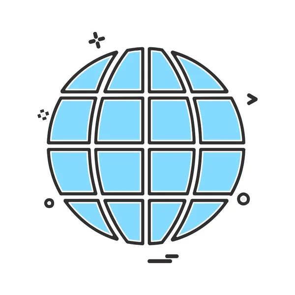 Svět Globus Ikona Designu Vektor — Stockový vektor