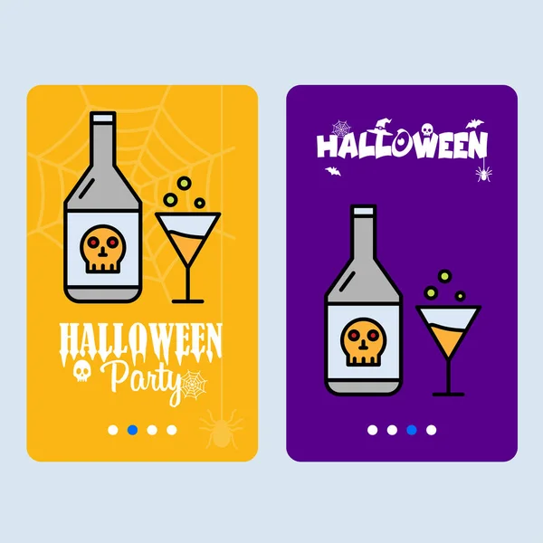 Šťastný Halloween Pozvánky Design Pitím Vektor — Stockový vektor