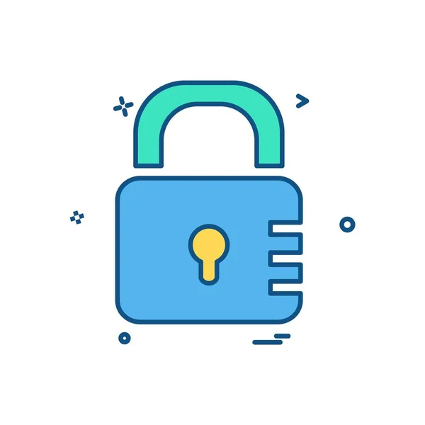 Lock Flat Icon Vector Illustration — Stock Vector