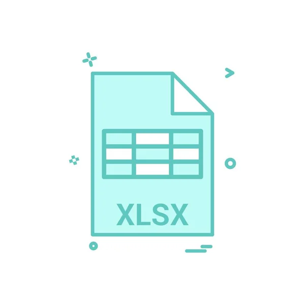 Xlsx Dateiendung Dateiformat Symbol Vektor Design Illustration — Stockvektor