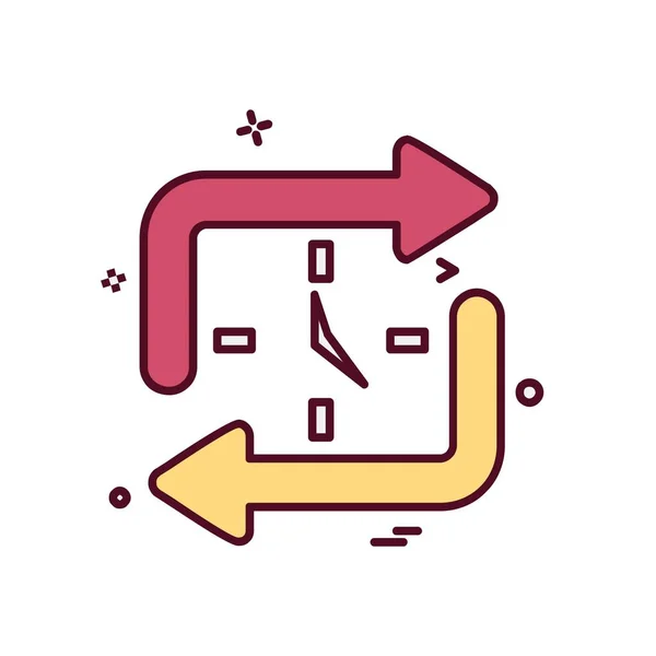 Clock Icon Design Vector Illustration — Stock Vector
