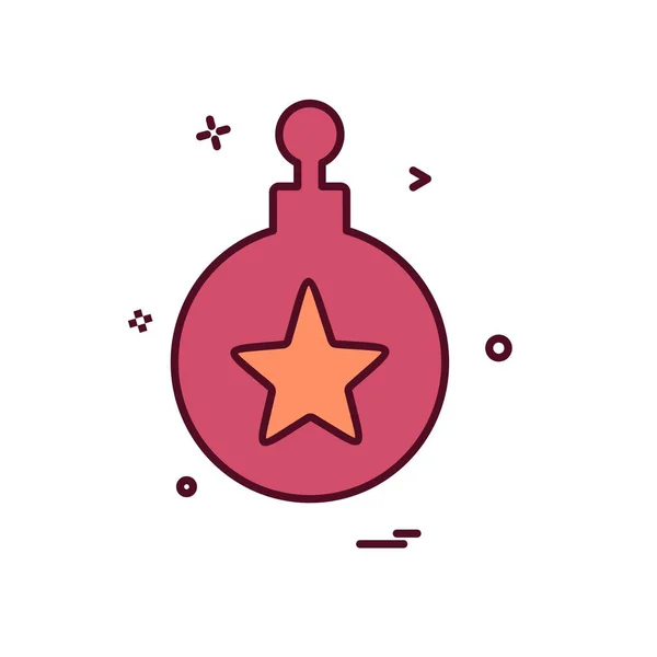 Bola Navidad Icono Diseño Vector — Vector de stock