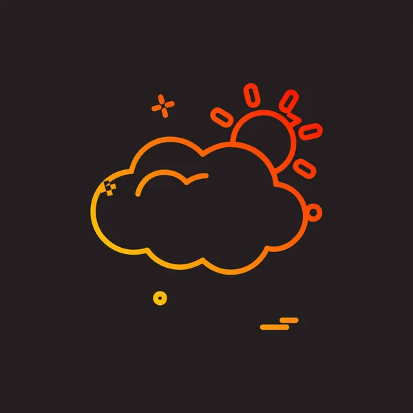 Wolke Icon Design Bunte Vektorillustration — Stockvektor